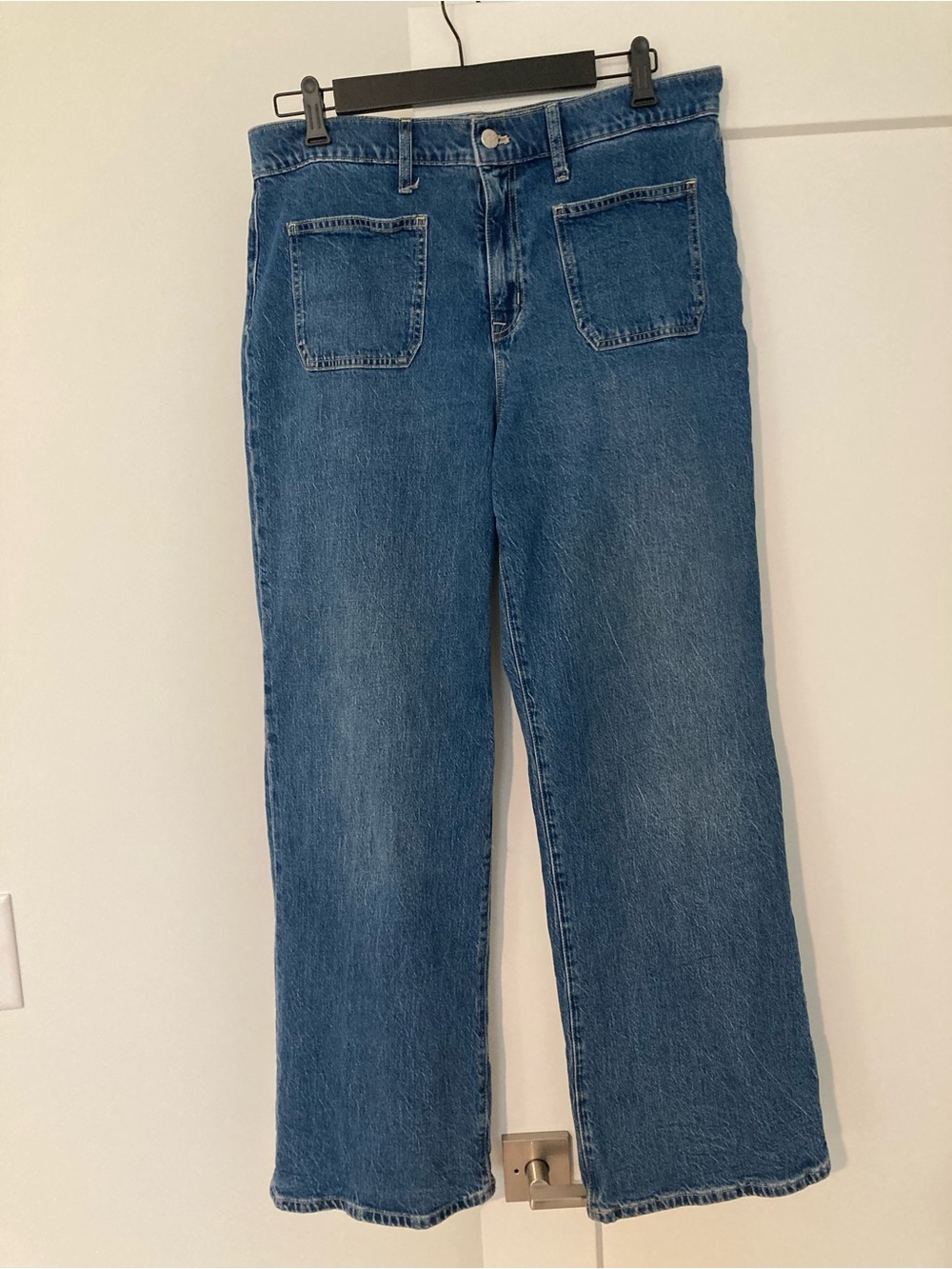 J.Crew Factory Wide-Leg Patch-Pocket Full-Length Jeans.
